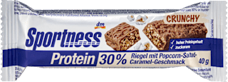 Baton proteic cu aromă de popcorn și caramel sărat, cu ciocolată cu maltitol Sportness