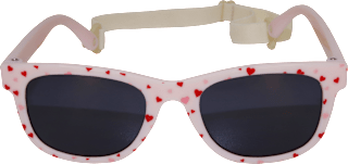 Sonnenbrille Kids, rosa Gestell mit roten Herzen SUNDANCE