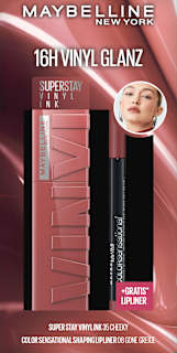 Lippenstift Set Super Stay Vinyl Ink 35 & gratis Lipliner Color Sensational 8 MAYBELLINE NEW YORK