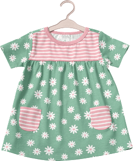 Tunika mit Blumen-Muster, grün & rosa, Gr. 122 ALANA