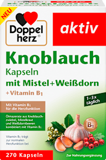 Kapseln Knoblauch mit Mistel + Weißdorn + Vitamin B1 Doppelherz