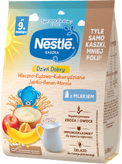 Kaszka mleczno-ryżowo-kukurydziana jabłko-banan-morela, po 9. miesiącu życia Nestlé