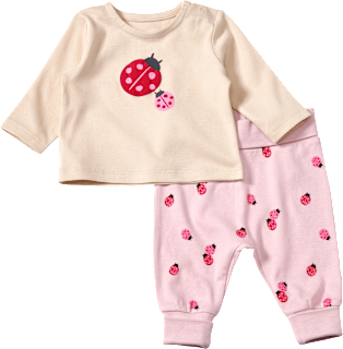 Set mit Langarmshirt & Hose mit Mitwachsfunktion, rosa & beige, Gr. 56 ALANA