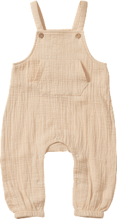 Latzhose aus Musselin mit Bauchtasche, beige, Gr. 68 ALANA