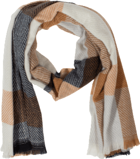 Šal s karo uzorkom, bež - smeđi PURSET