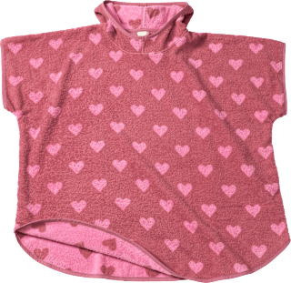 Badeponcho mit Herz-Muster, rosa, Gr. 1 ALANA