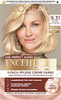 Haarfarbe Creme Age Perfect Nudes 9.31 Helles Goldblond L'ORÉAL PARiS EXCELLENCE Creme