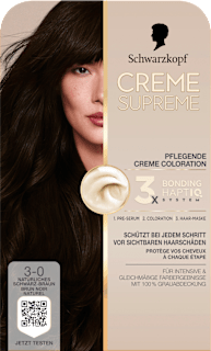 Dauerhafte Coloration Creme Supreme 3-0 Natürliches-Schwarzbraun Schwarzkopf CREME SUPREME