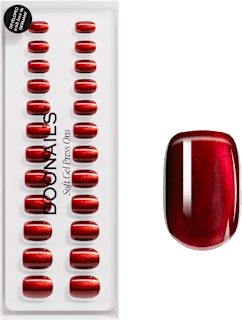 Künstliche Nägel, Soft Gel Press Ons Red Cat Eye Doonails