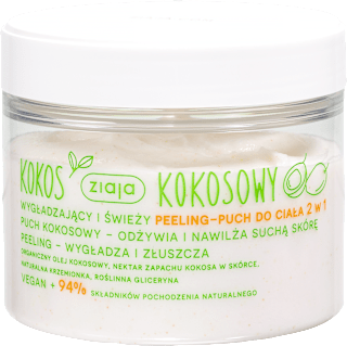Peeling-puch do ciała 2 w 1 Kokos ziaja
