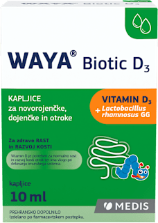 Biotic D3 kapljice za novorojenčke, dojenčke in otroke WAYA