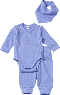 Set mit Wickelbody, Hose & Halstuch in Waffel-Struktur, lila, Gr. 62/68 ALANA