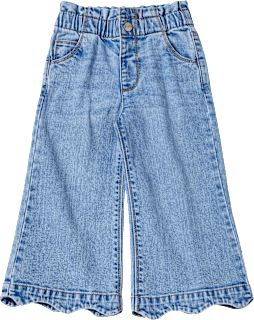 Jeans mit weitem Schnitt, Stretch & Paperbag-Bund, blau, Gr. 116 ALANA