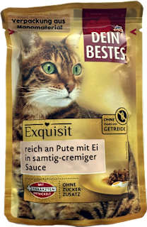 Potpuna hrana za mačke Exquisit – puretina i jaje u umaku DEIN BESTES