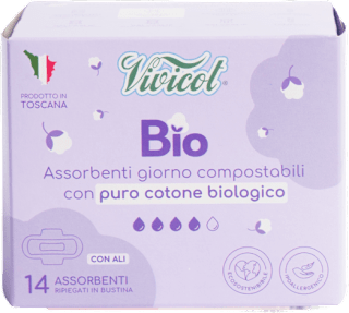 Assorbenti Bio giorno con ali Vivicot