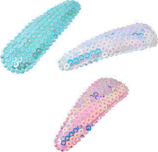 Haarclips mit Pailletten weiß, rosa, blau ebelin