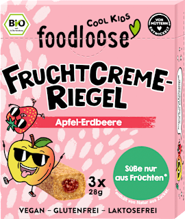 Kindersnack Fruchtriegel Frucht-Creme Apfel-Erdbeere ab 3 Jahren (3x28 g) foodloose
