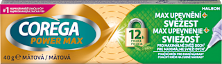 Fixačný krém na zubné náhrady Power Max Upevnenie + Sviežosť COREGA