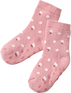 ABS Socken mit Blumen-Muster, rosa, Gr. 23/26 ALANA