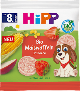 Wafelki kukurydziane truskawkowe BIO od 8. m- ca życia HiPP