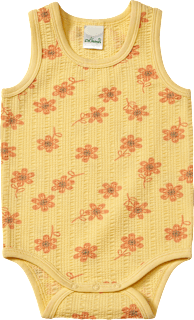 Body Ärmellos mit Blumen-Muster, gelb, Gr. 98/104 ALANA