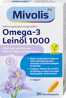 Integratore alimentare con olio di lino e Omega-3 Mivolis
