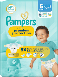 Windeln Premium Protection Gr. 5 (11-16 kg) Pampers