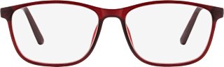 Fertig-Lesebrille Vollrand dunkelrot transparent +2,50 Visiomax