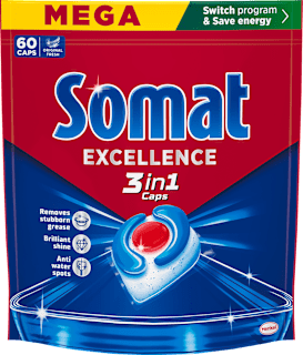 Kapsułki do zmywarki Excellence 3w1 Lemon Somat