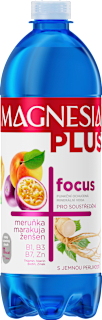Funkčná ochutená minerálna voda focus Pre sústredenie marhuľa marakuja a ženšen Magnesia