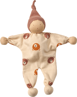 Püppchen mit Teddykopf-Muster, beige & braun ALANA