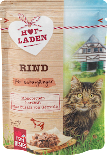 Nassfutter Katze mit Rind, Hofladen Dein Bestes