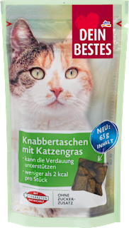 Katzenleckerli Knabbertaschen mit Katzengras Dein Bestes