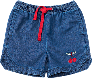 Jeansshorts mit Kirsch-Stickerei, blau, Gr. 128 ALANA