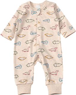 Schlafanzug mit Dino-Muster, beige, Gr. 50/56 ALANA