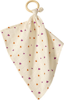 Kuscheltuch mit Herz-Muster, lila & orange ALANA