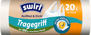 Müllbeutel 20 l mit Tragegriff mit 100 % recyceltem Plastik Swirl