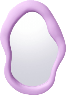 Spiegel aus Kunststoff, gewellt flieder (40x25 cm) dm home