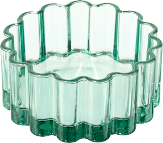 Schale aus Glas, gewellt, grün (13,5x6 cm) dm home