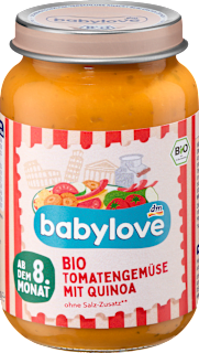 Danie Bio z pomidorami i warzywami z komosą ryżową od 8. miesiąca życia babylove