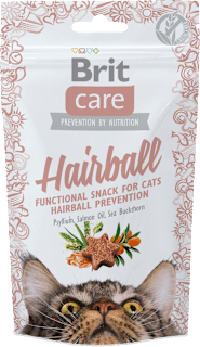 Pochúťka pre mačky care Hairball Brit