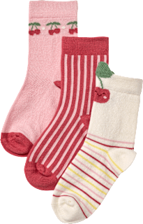 Socken mit 3D-Applikation & Kirsch-Motiv, rosa, Gr. 29/31 ALANA