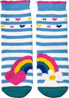Stoppersocken mit Regenbogen-Muster, blau & rosa, Gr. 25/26 ALANA