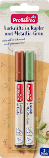 Lackstifte Kupfer und Metallic-Grün Profissimo