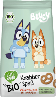 Kindersnack Knabberspaß Laugen Dinkel mit Kichererbsen Bluey PURE & FUN