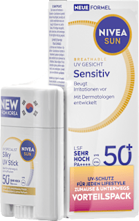 Sonnenfluid sensitiv Gesicht LSF 50+ & Sonnenstick sensitiv LSF 50+ NIVEA SUN