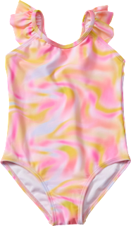 Badeanzug mit Rüschen, rosa, Gr. 134/140 PUSBLU