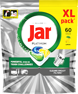 Kapsule za strojno pomivanje posode Platinum All In One, XL pakiranje Jar