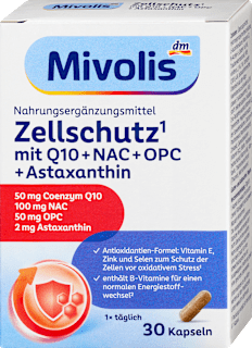 Zellschutz mit Q10+NAC+OPC + Astaxanthin Kapseln 30 St Mivolis
