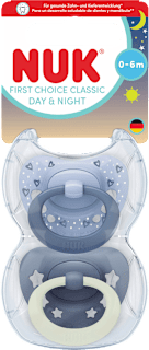 Schnuller First Choice Classic Day & Night Blau 0-6 Monate   NUK